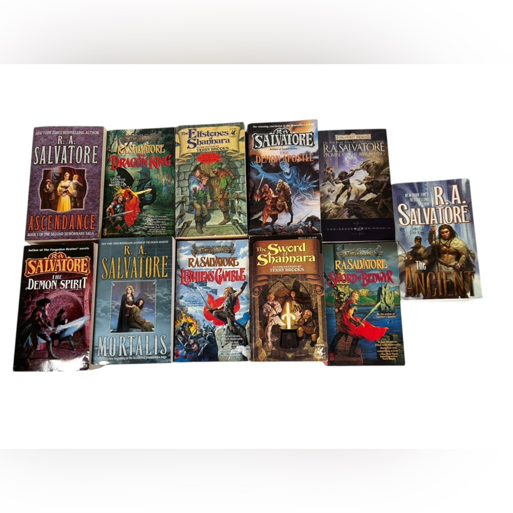 R. A. Salvatore Paperback Lot Of 11 D & D, Magic, Fantasy